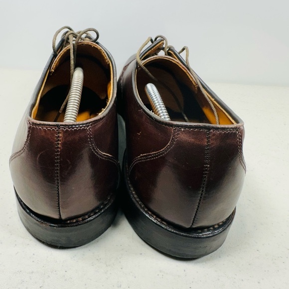 Allen Edmonds Burton Mens Sz 11D Brown Leather Apron Toe Lace Up Derby Shoes